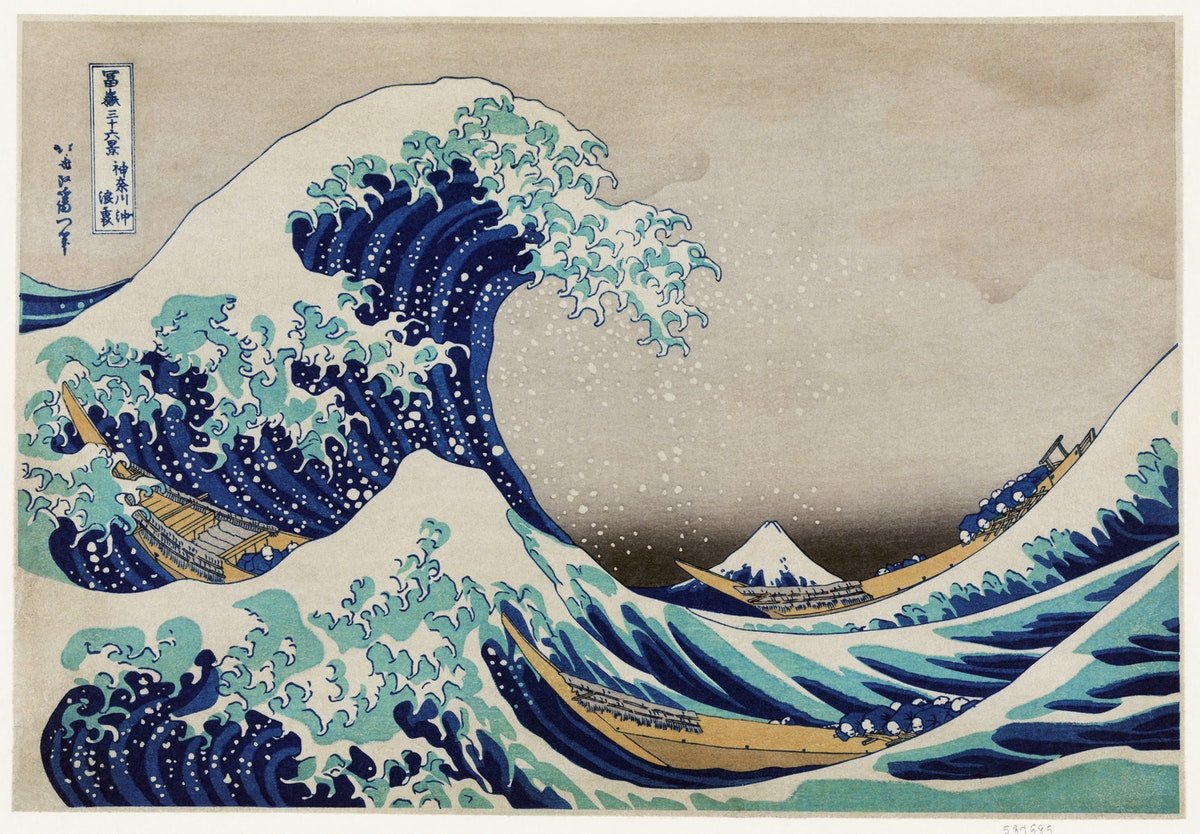 картинка Кацусика Хокусай "Большая волна в Канагаве"