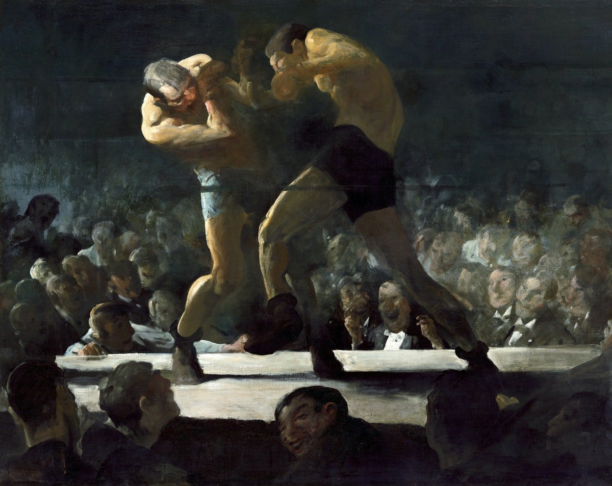 картинка Джордж Беллоуз "Вечер бокса"