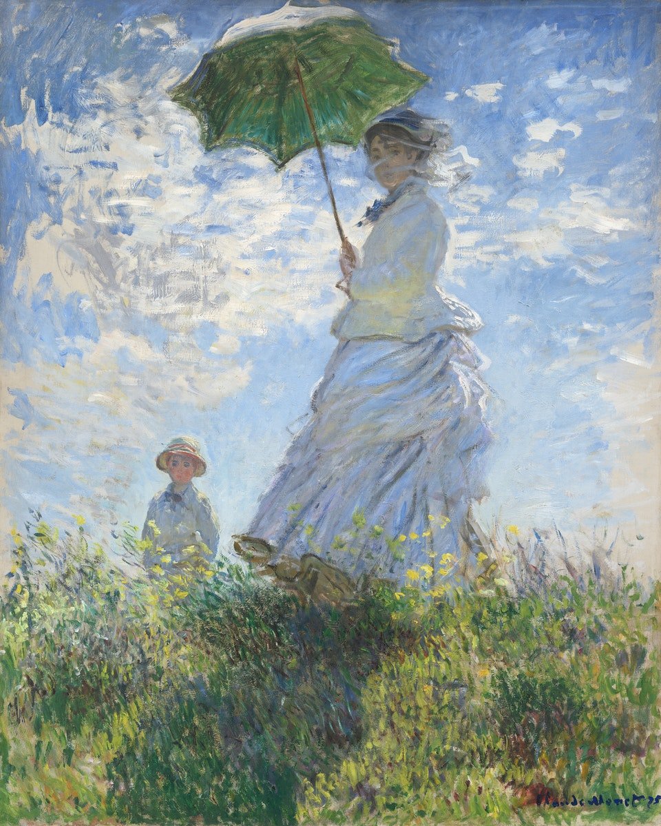 картинка Клод Моне "Прогулка. Дама с зонтиком"